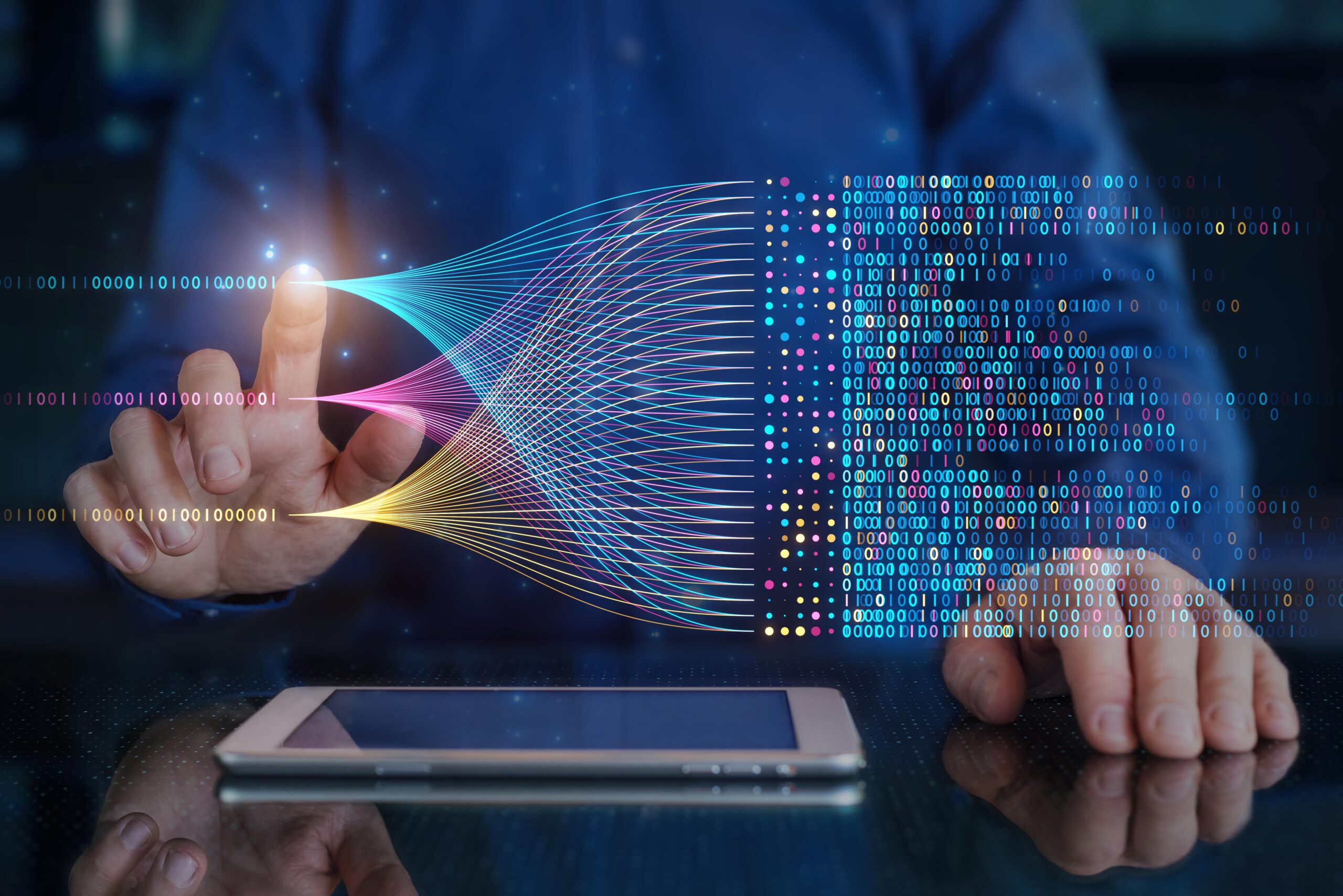 Big data technology and data science. Data scientist querying, a